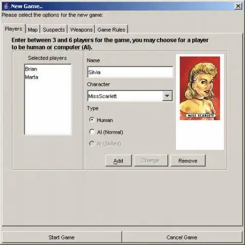 Baixe a ferramenta da web ou aplicativo da web Cluedo para rodar no Windows online em vez do Linux online