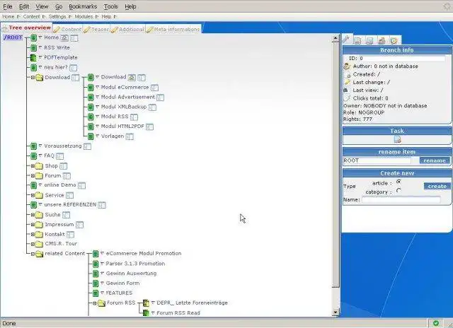 Download web tool or web app CMS.R. -  PHP and MySQL based