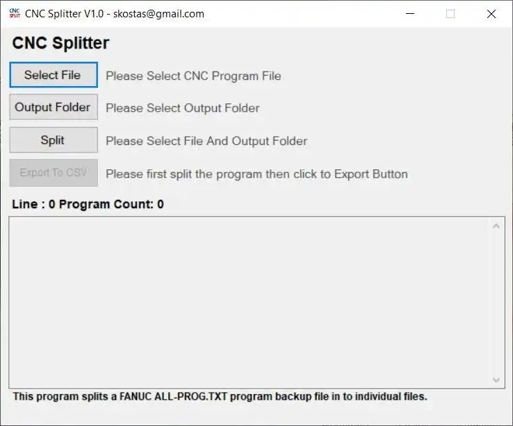 Download webtool of web-app CNC Splitter