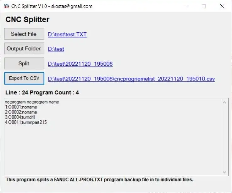 Descargue la herramienta web o la aplicación web CNC Splitter