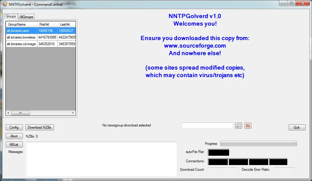Download web tool or web app C# NNTP Client Binary