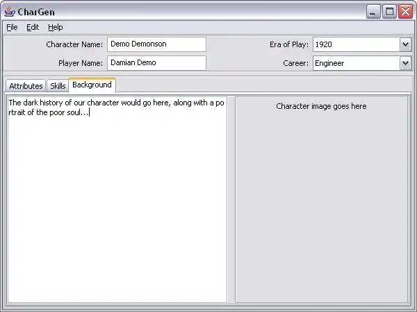 Download web tool or web app CoC CharGen to run in Windows online over Linux online