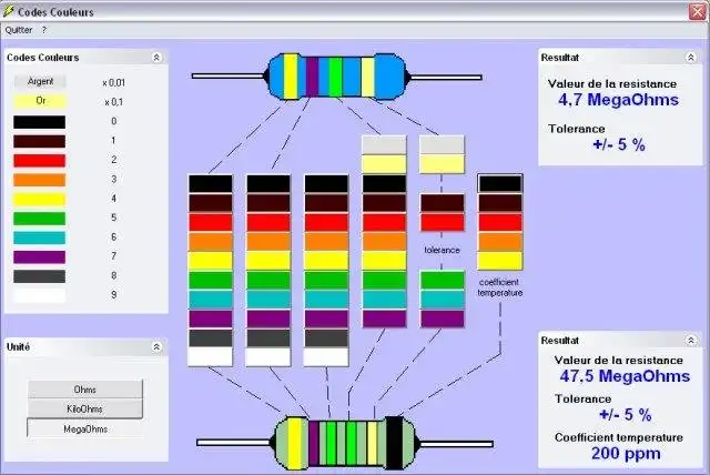 Web aracını veya web uygulamasını indirin Codes des couleurs