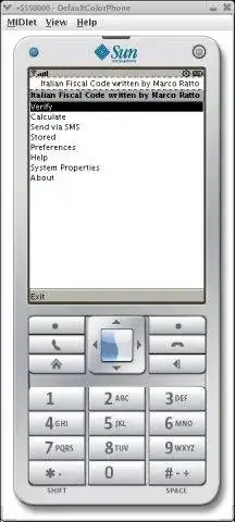 Download web tool or web app Codice Fiscale Italiano J2ME