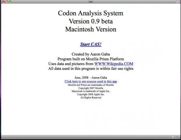 Download web tool or web app Codon Analysis System (CAS)