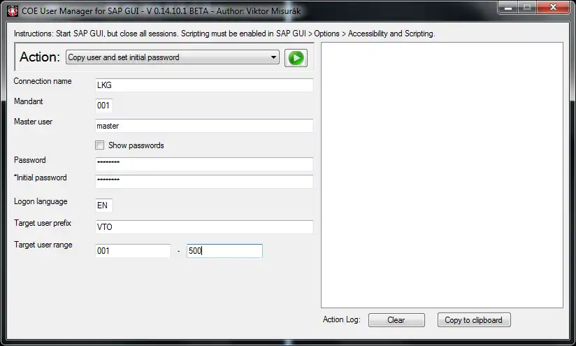 Download web tool or web app COE User Manager for SAP GUI