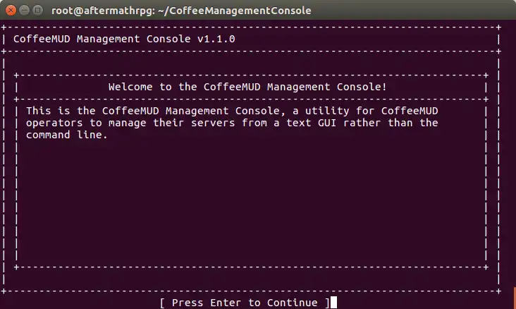 Descargue la herramienta web o la aplicación web CoffeeMUD Utilities para ejecutar en Linux en línea