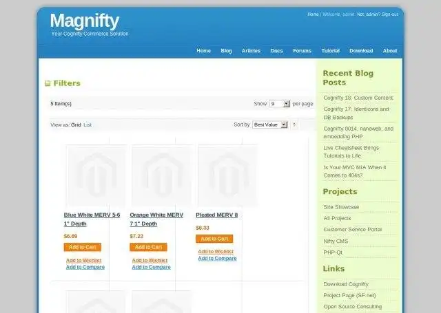 Web aracını veya web uygulamasını indirin Cognifty Framework