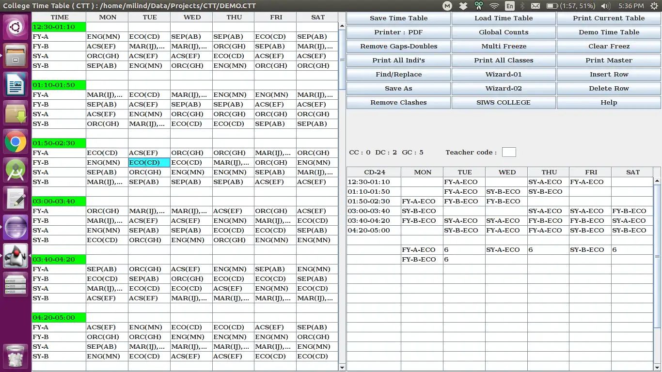 Download web tool or web app College Time Table (CTT)