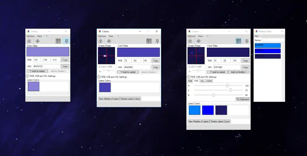 Download web tool or web app Colora - Color Picker