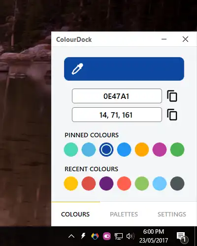 Загрузите веб-инструмент или веб-приложение ColourDock