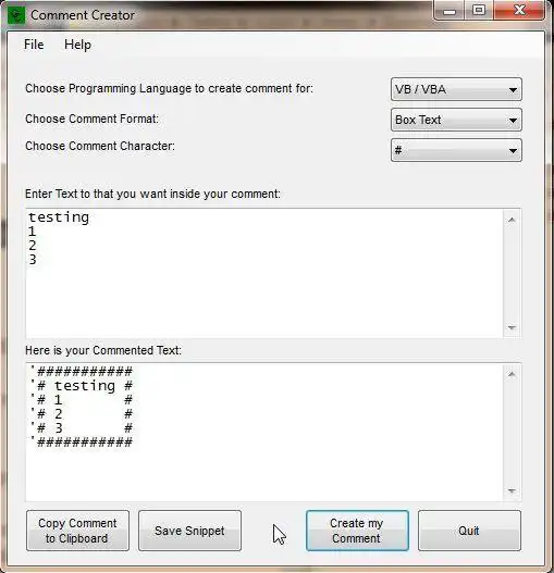 Download web tool or web app Comment Creator