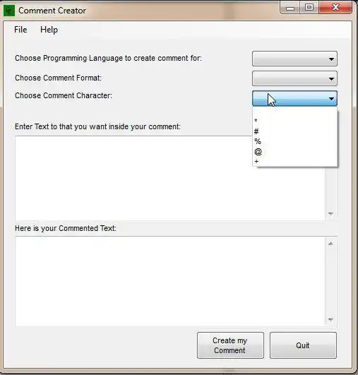 Download web tool or web app Comment Creator