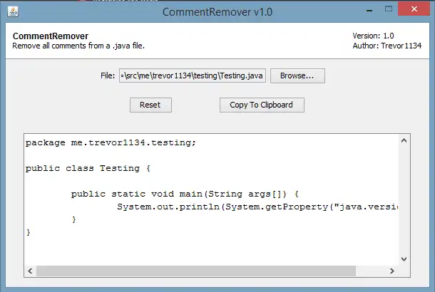 Scarica lo strumento Web o l'app Web CommentRemover