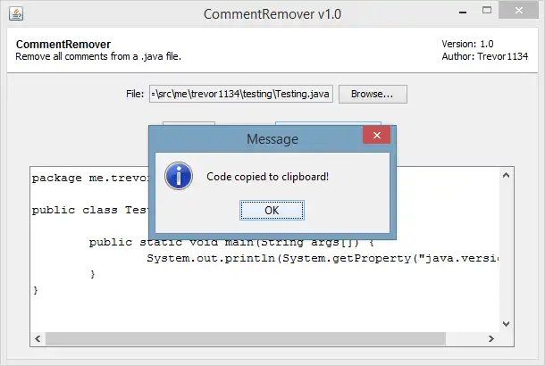 Download web tool or web app CommentRemover