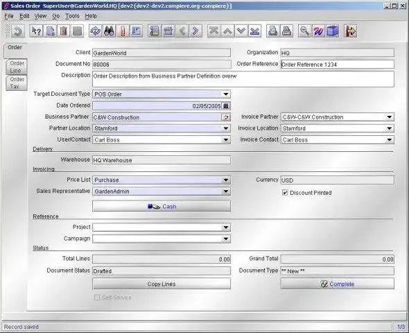 Download web tool or web app Compiere ERP + CRM Business Solution