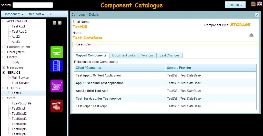Download web tool or web app Component-Catalogue