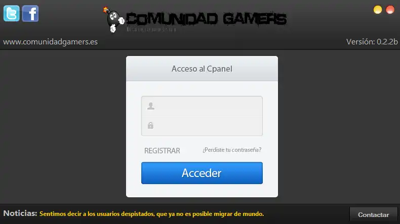 웹 도구 또는 웹 앱 Comunidad Gamers Cpanel 다운로드