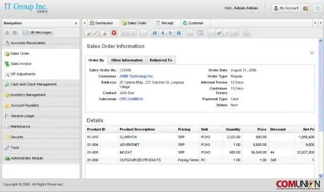 Download web tool or web app ComUnion ERP