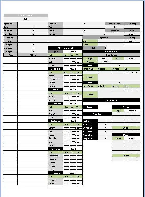 Download web tool or web app Conan RPG 2D20 Spreadsheet to run in Linux online