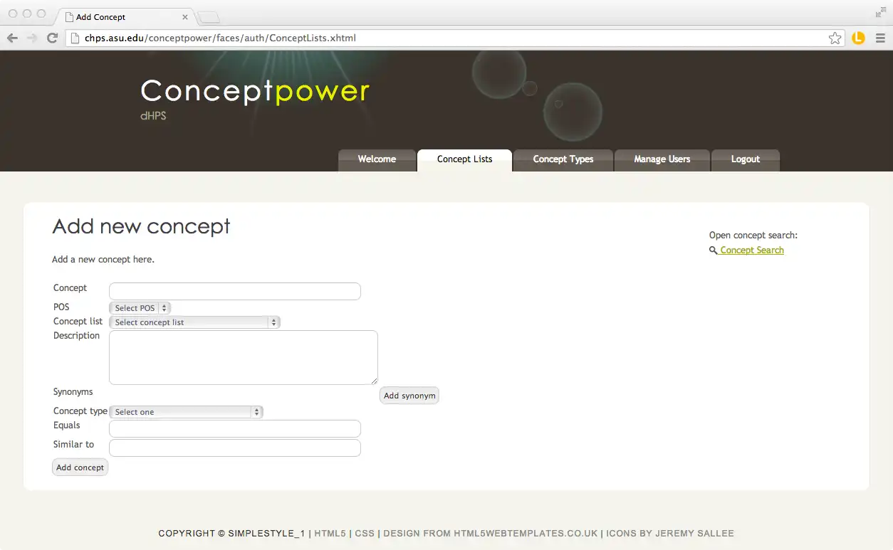 Download web tool or web app Conceptpower