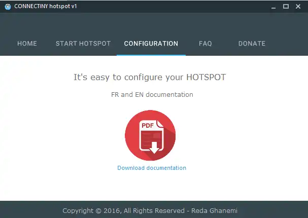 Download web tool or web app CONNECTINY Hotspot