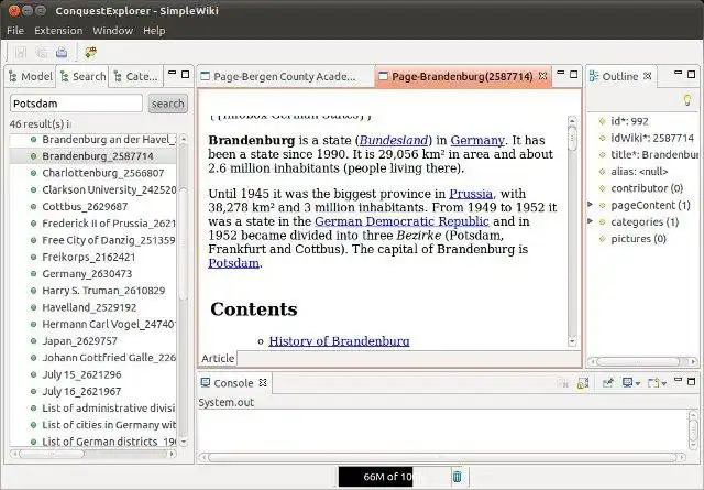 Download web tool or web app ConquestExplorer