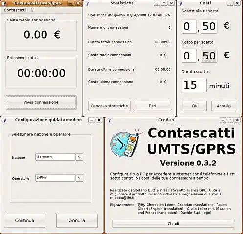 Download web tool or web app Contascatti UMTS/GPRS