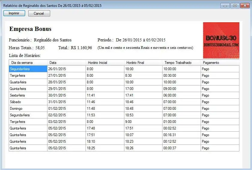 Web aracını veya web uygulamasını indirin Controle de Horas Trabalhadas