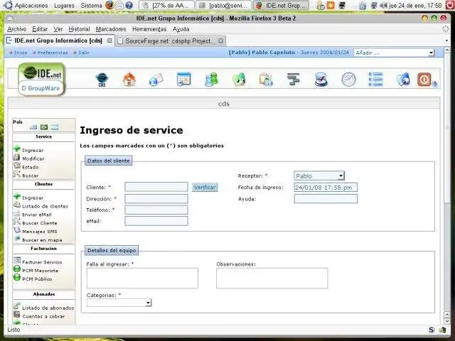 Télécharger l'outil Web ou l'application Web Control y gestion de Servicio tecnico