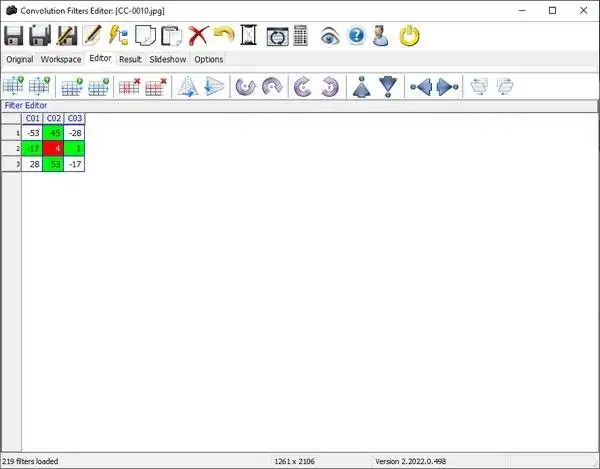 Download web tool or web app Convolution Filter Editor