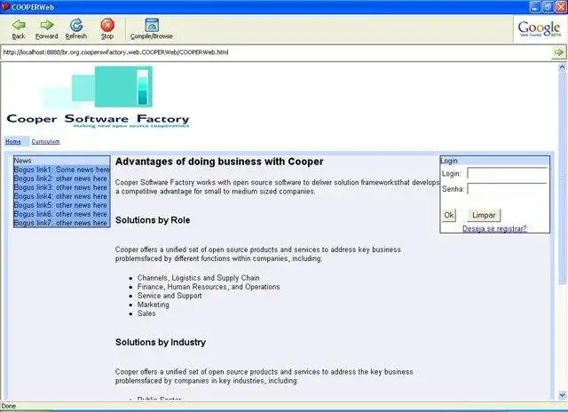 Download web tool or web app Cooper Web Software Factory