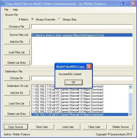 Télécharger un outil Web ou une application Web Copier plusieurs fichiers dans plusieurs répertoires