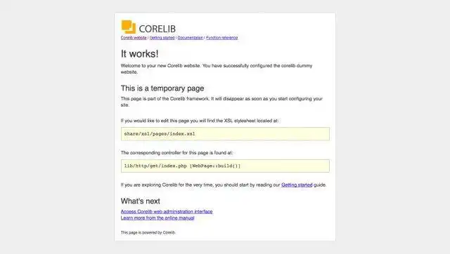 قم بتنزيل أداة الويب أو تطبيق الويب Corelib