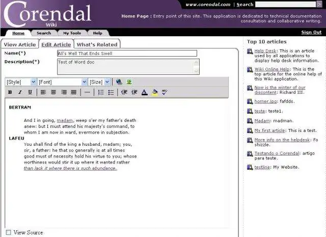 Download web tool or web app Corendal Wiki