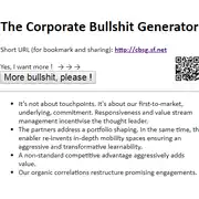 Free download Corporate Bullshit Generator Windows app to run online win Wine in Ubuntu online, Fedora online or Debian online