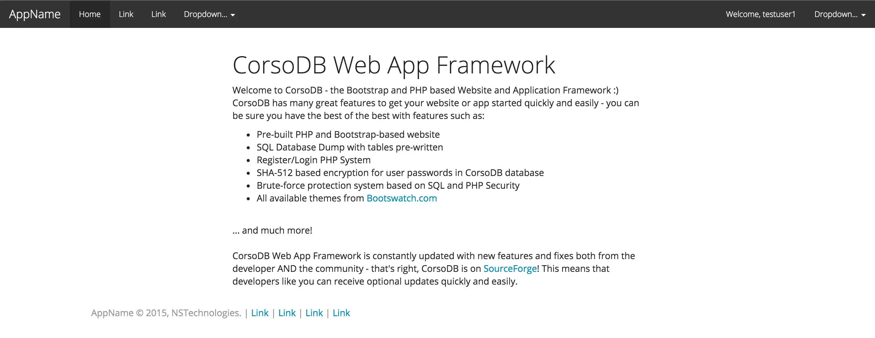 הורד את כלי האינטרנט או אפליקציית האינטרנט CorsoDB Web Application Framework