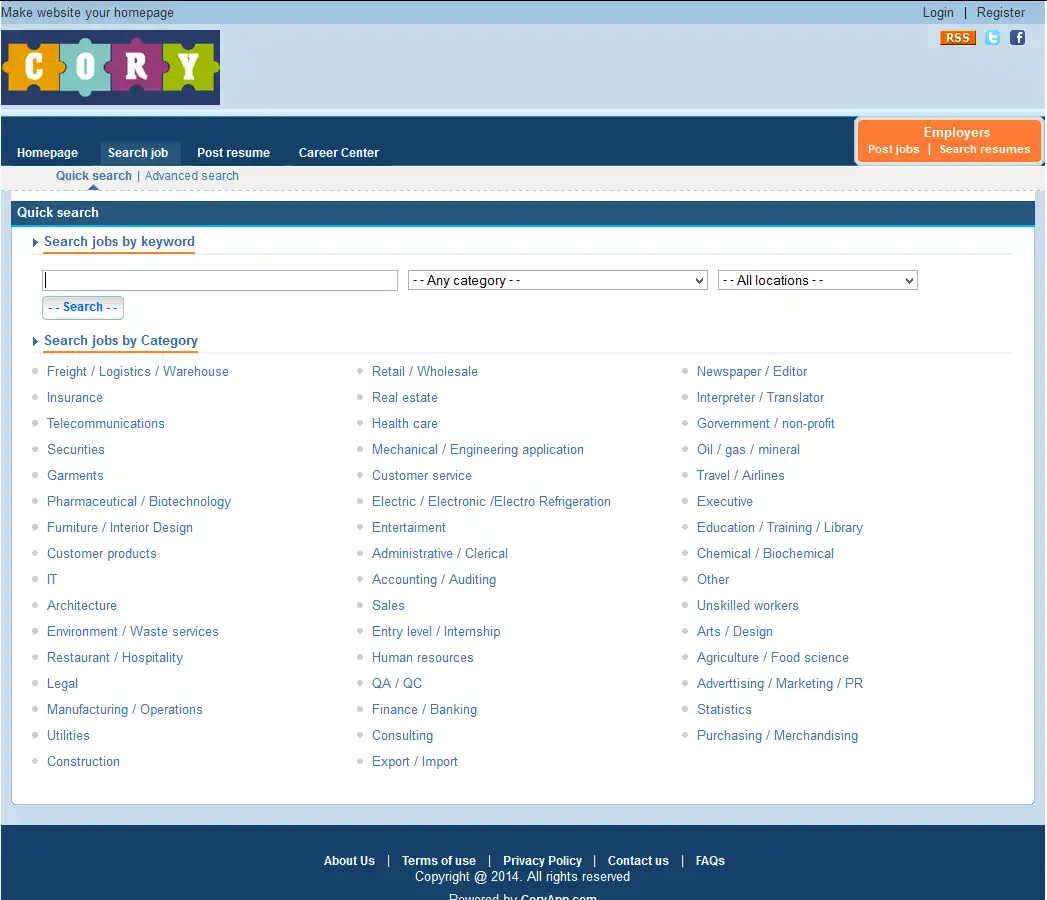 Mag-download ng web tool o web app na Cory Jobs Search