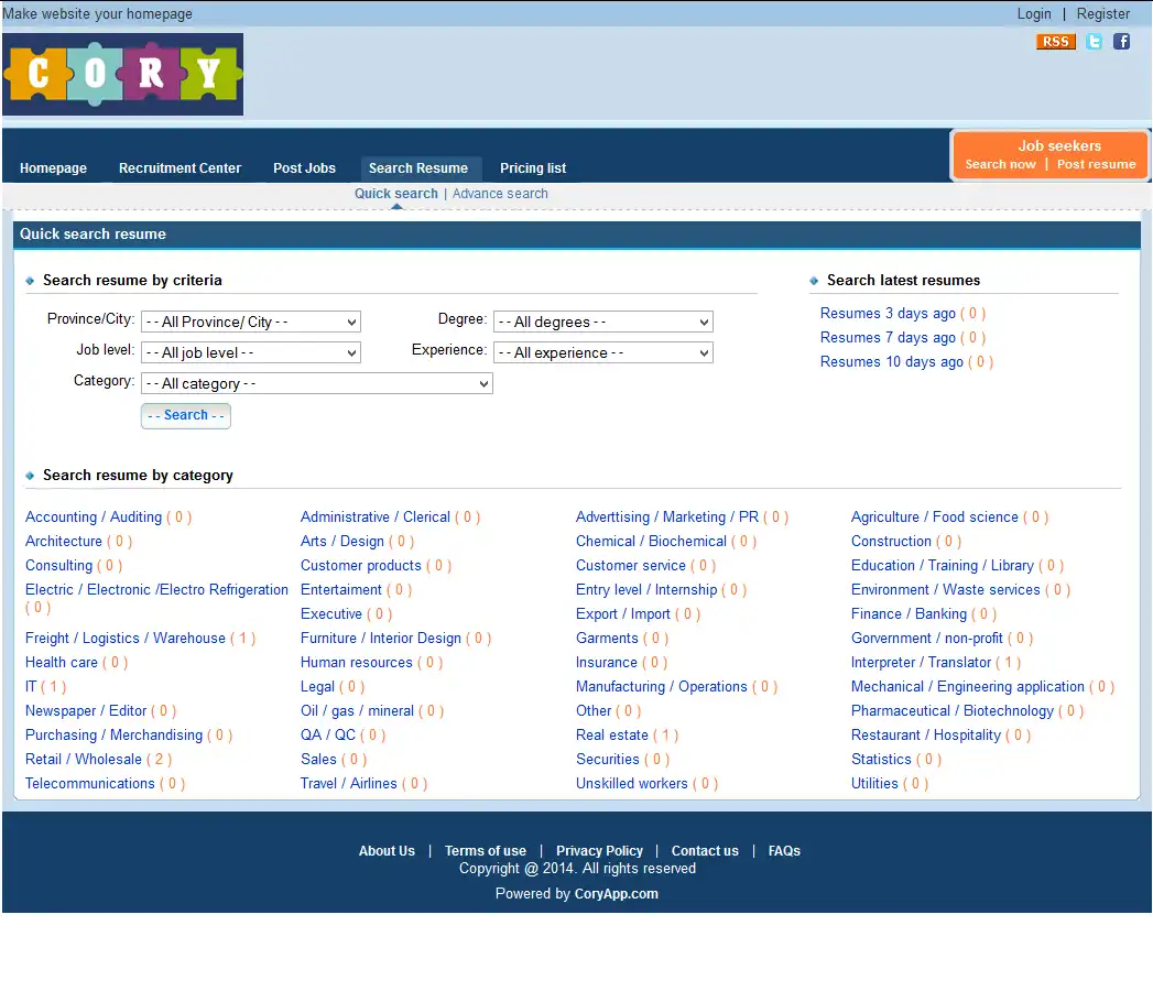 Mag-download ng web tool o web app na Cory Jobs Search