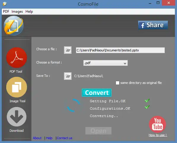 Download web tool or web app CosmoFile