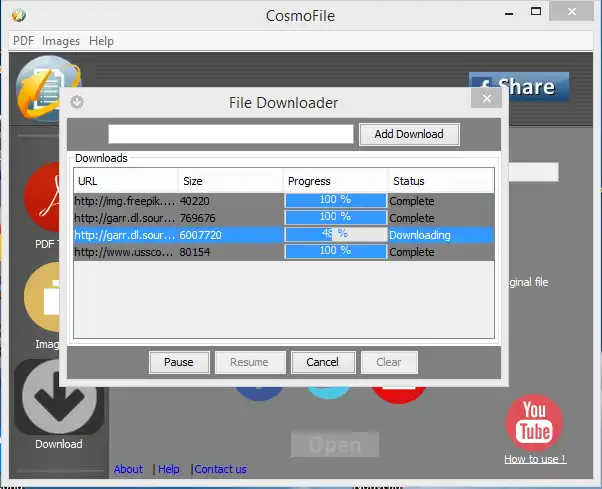 Download web tool or web app CosmoFile