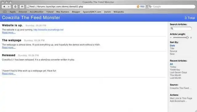 Web ツールまたは Web アプリをダウンロード Cowzilla The Feed Monster
