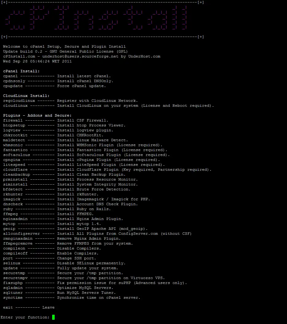 Download web tool or web app cPanel Setup, Secure and Plugins