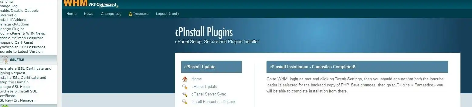 ดาวน์โหลดเครื่องมือเว็บหรือเว็บแอป cPanel Setup, Secure และ Plugins