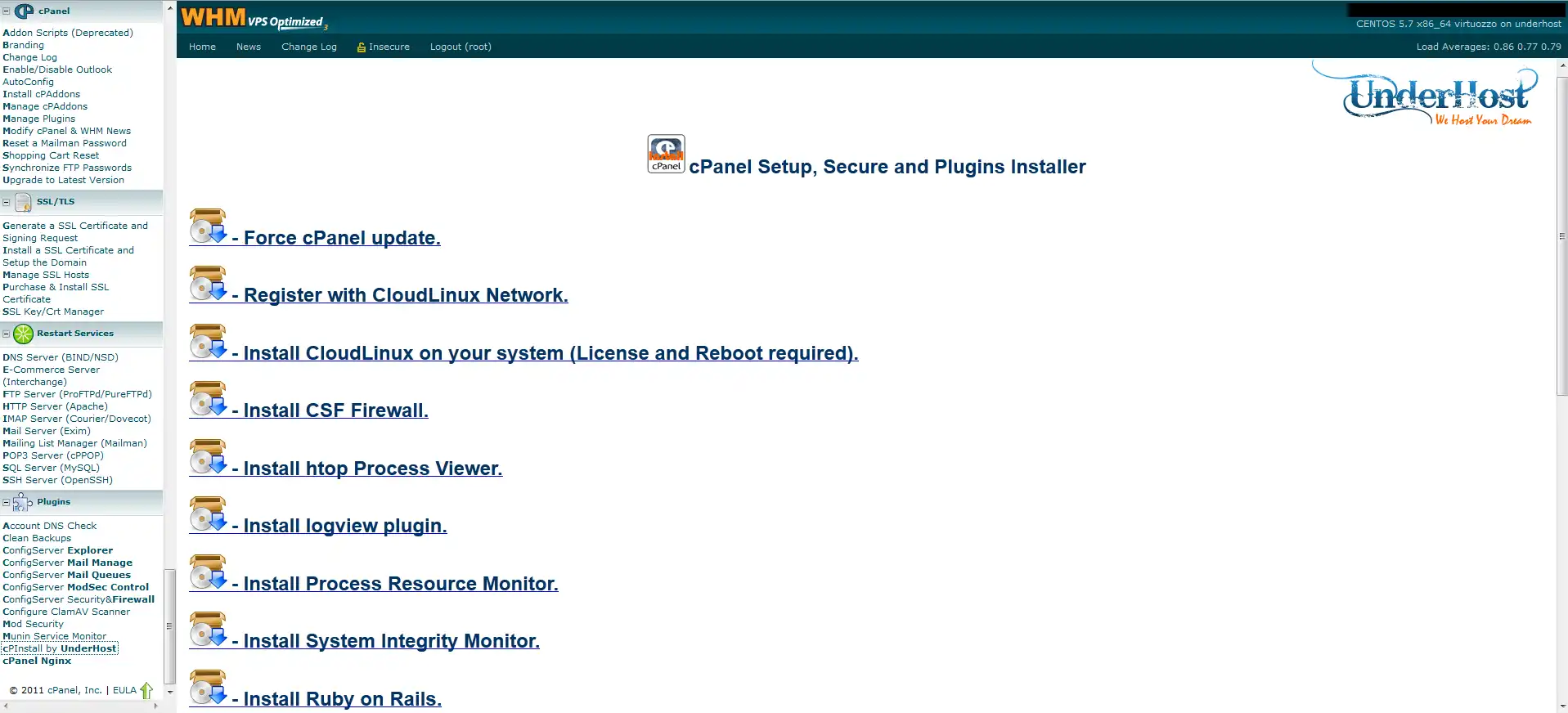 Download web tool or web app cPanel Setup, Secure and Plugins