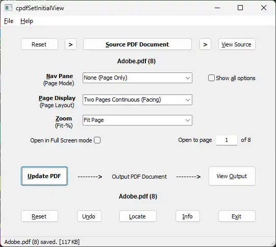 Téléchargez un outil Web ou une application Web cpdfSetInitialView