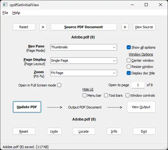 Téléchargez un outil Web ou une application Web cpdfSetInitialView