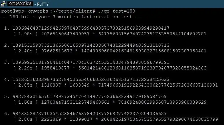 ดาวน์โหลดเครื่องมือเว็บหรือเว็บแอป C Quadratic-Sieve Source