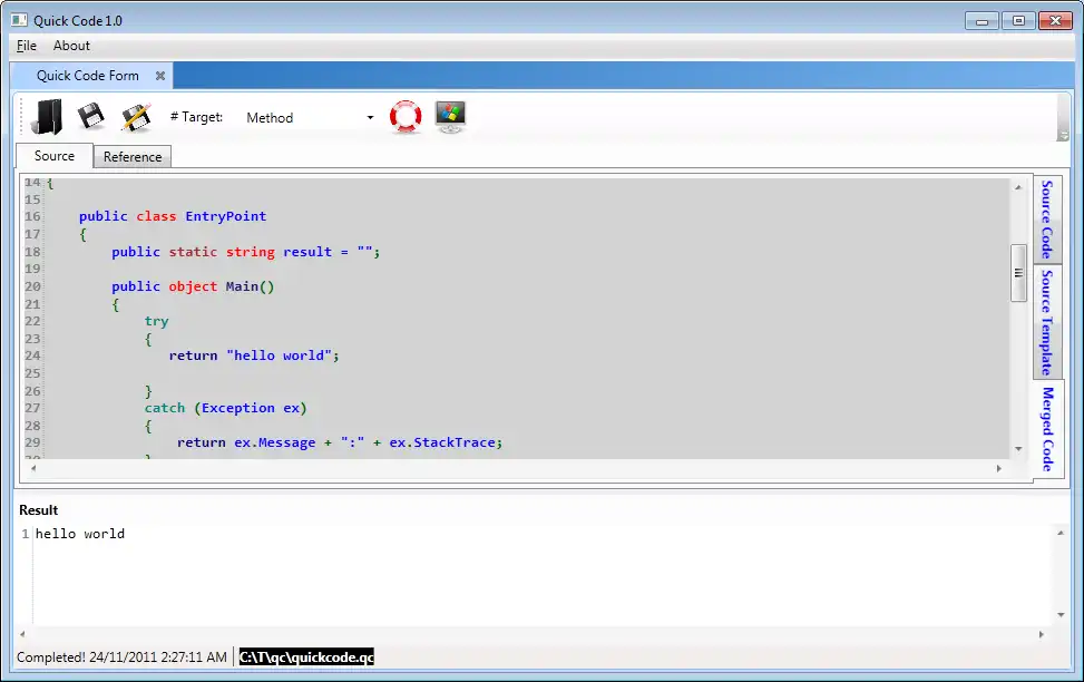 Mag-download ng web tool o web app na C# Quick Code