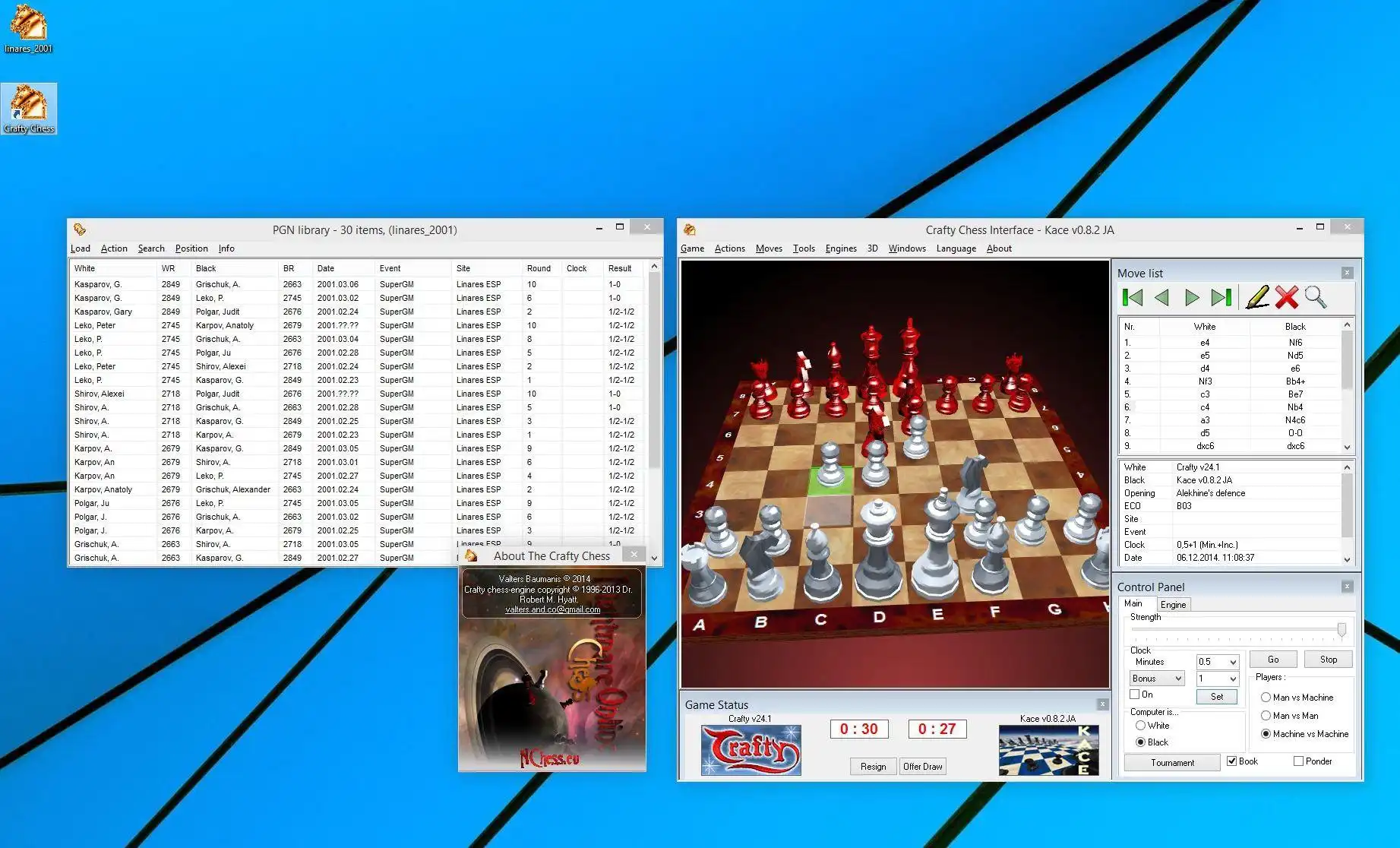 Unduh alat web atau aplikasi web Crafty Chess Interface